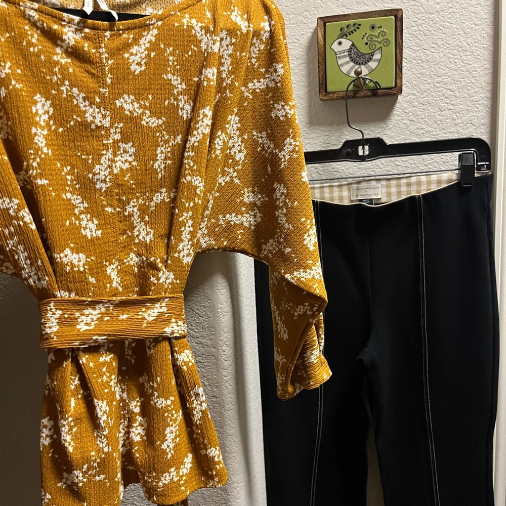 Anthropologie cropped flare pants and matching top